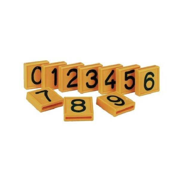 Nummernblock, 1-stell., Nummer 0 bis 9 rot weiße Ziffer