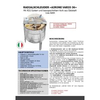 Professionelle Radialschleuder "Airone Vario 36 Dadant", Schleuderkorb aus Edelstahl für 36 Dadant Honigwaben, Motore 220V/750W - 400 U/min