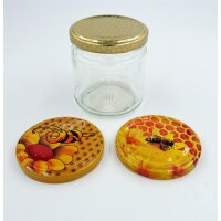 Round jar with twist off lid 250g honey jar