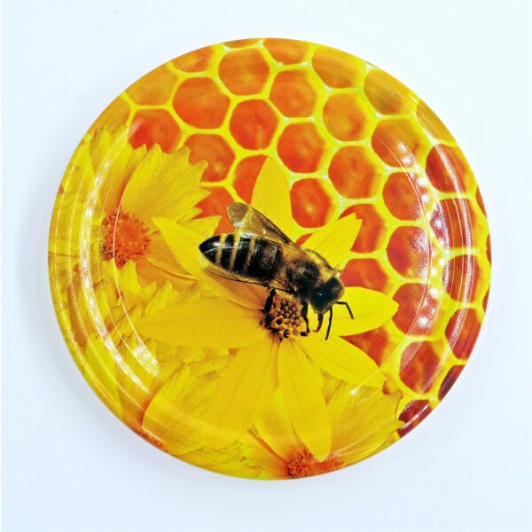 Twist off lid TO82 honeycomb with bee for 500g honey jar