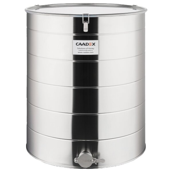 Stainless steel honey filling container with lid and tension lock (180kg honey)