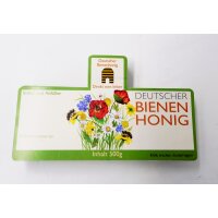 selbstklebende Etiketten "deutscher Bienenhonig" grün 500g